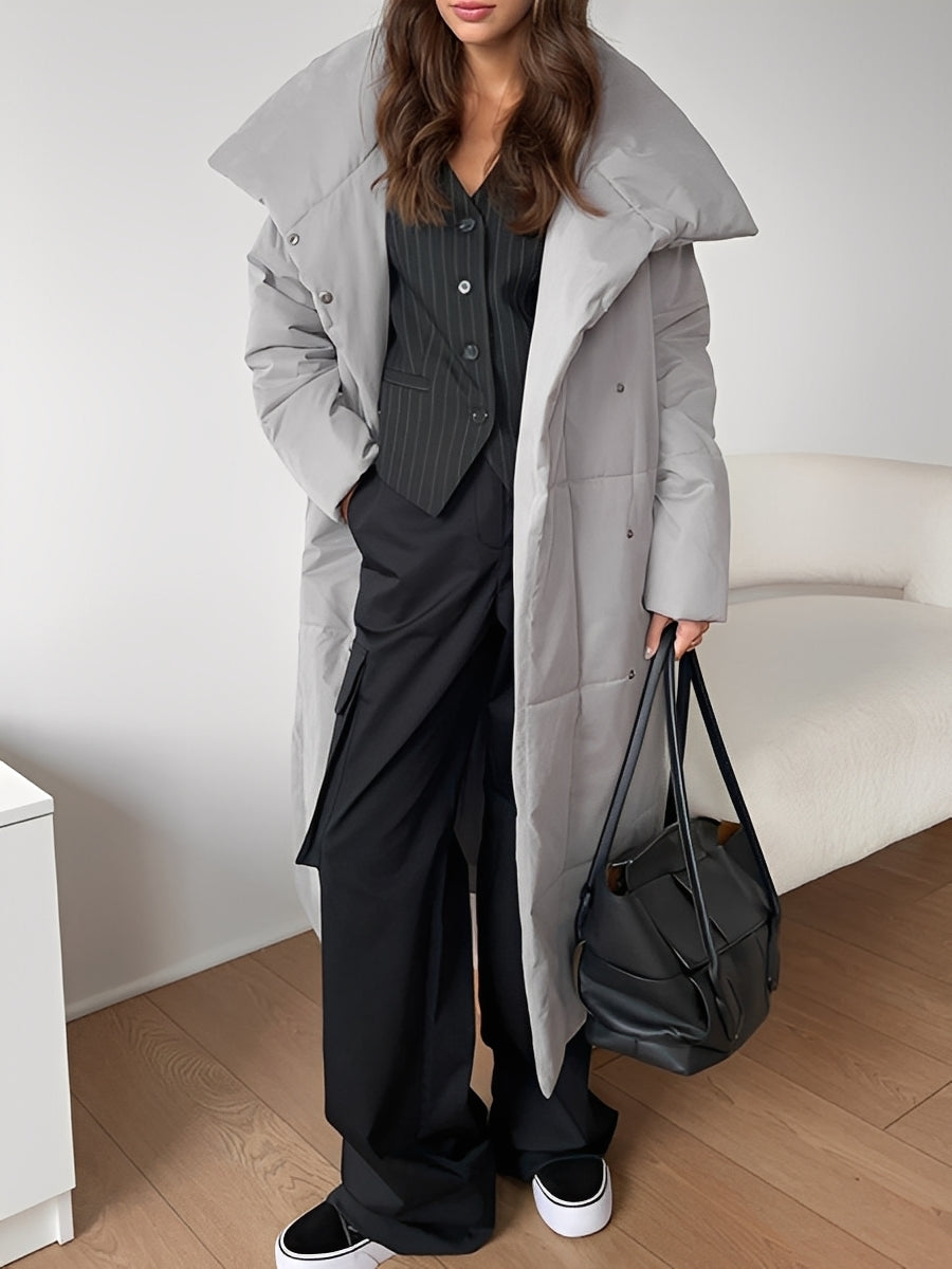 SZUNARI | Pikowana Kurtka Długa