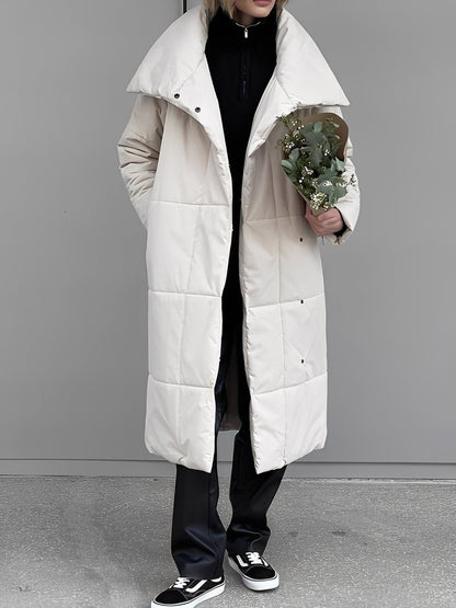 SZUNARI | Pikowana Kurtka Długa